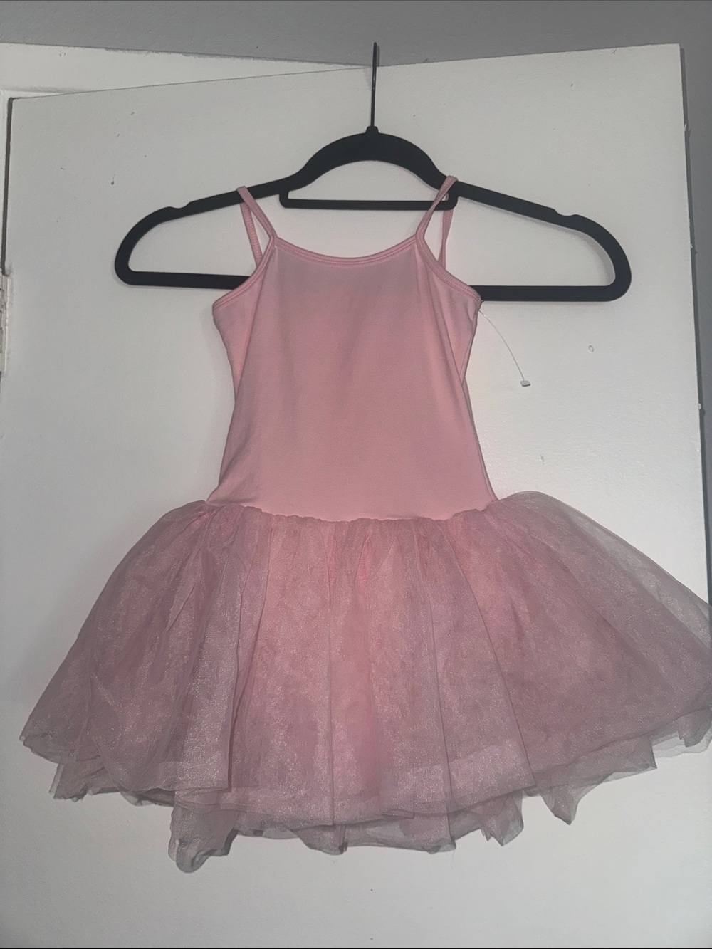 Girls Pink Tulle Ballet Costume with Spaghetti Straps